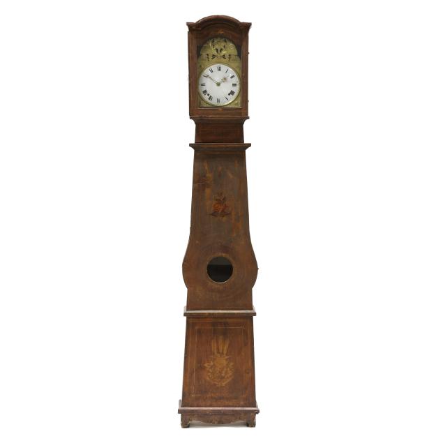 antique-french-paint-decorated-tall-case-clock