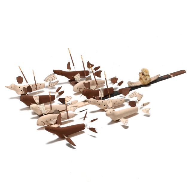 kay-hendrickson-inuit-1909-2001-cup-ig-wooden-dance-stick-with-effigies