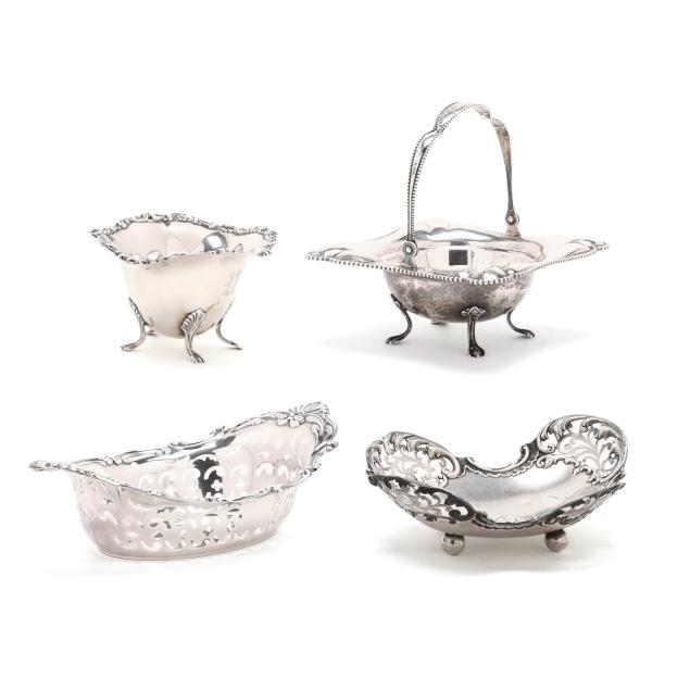 four-american-sterling-silver-bon-bon-bowls