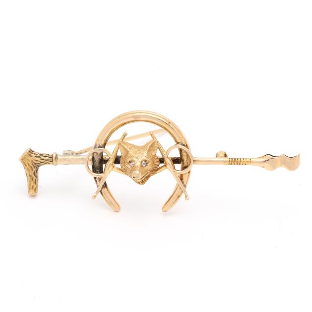 vintage-gold-fox-hunt-motif-brooch