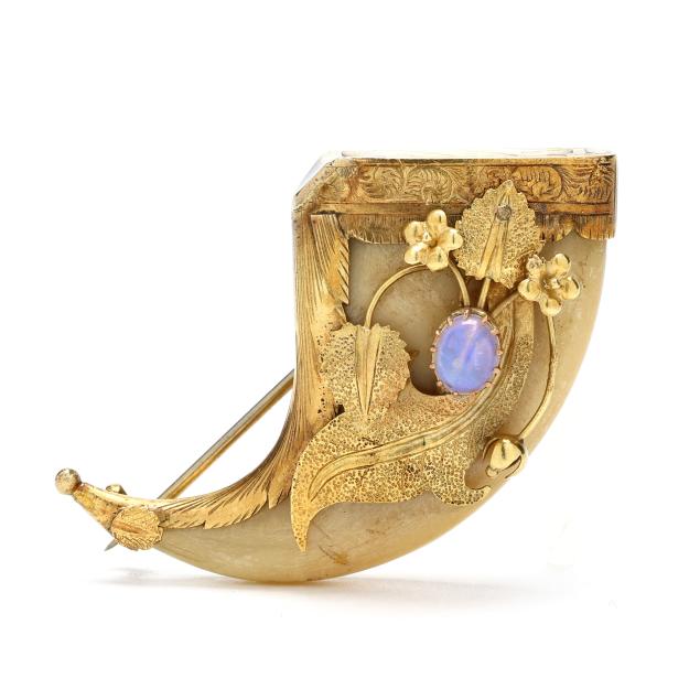 antique-gold-and-gem-set-claw-brooch