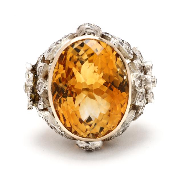silver-gold-citrine-and-diamond-ring