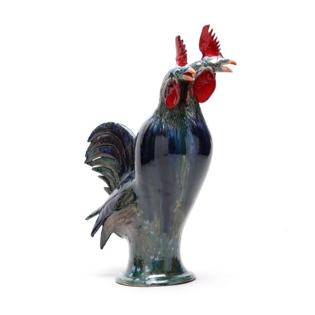 charlie-west-ga-two-headed-folk-pottery-rooster