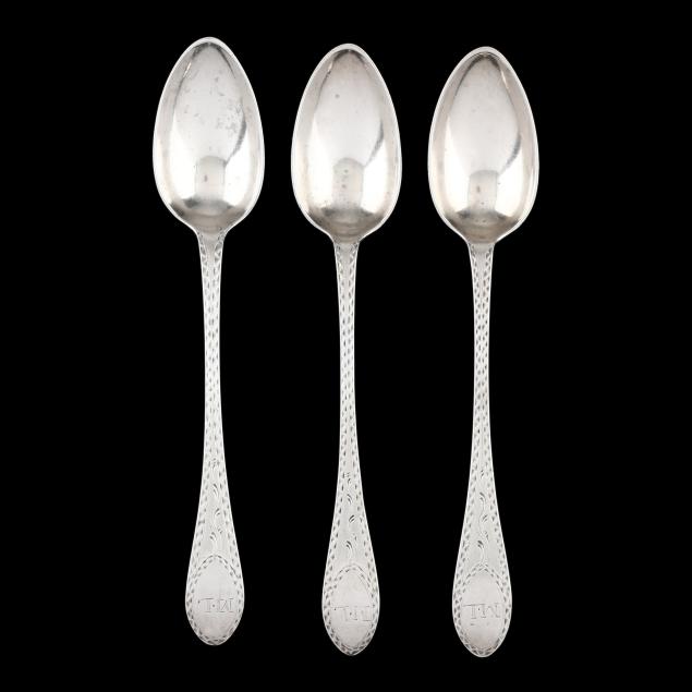 three-rare-coin-silver-teaspoons-with-bird-backs-mark-of-george-christopher-dowig