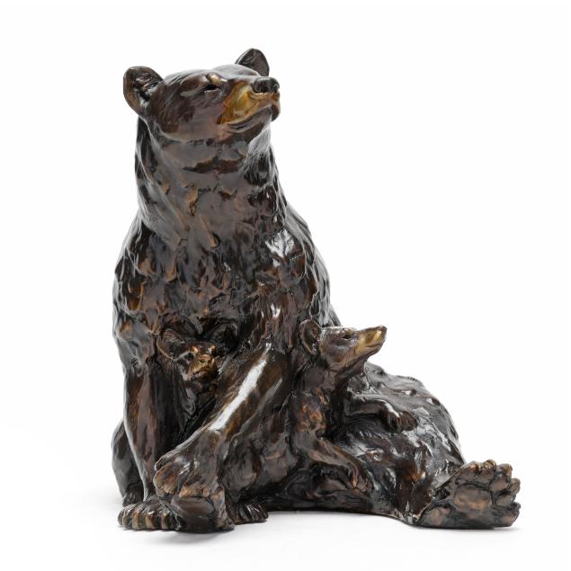 david-h-turner-va-b-1961-i-black-bear-and-cubs-i