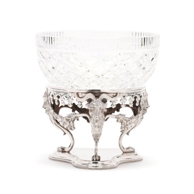 german-silver-plated-and-waterford-crystal-rams-head-centerpiece