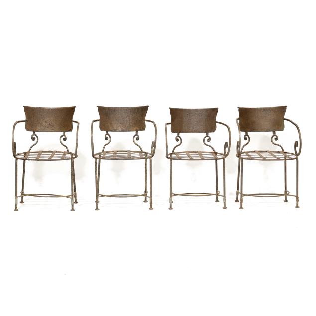 four-wrought-iron-garden-chairs