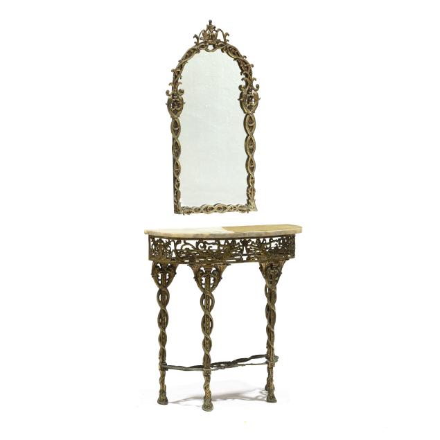 vintage-brass-and-onyx-console-table-and-mirror