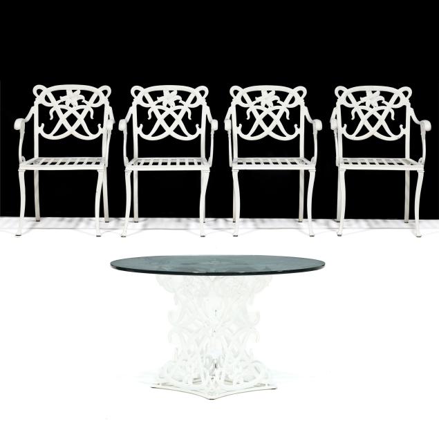 brown-jordan-i-day-lily-i-table-and-four-chairs