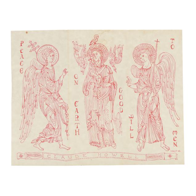 claude-howell-nc-1915-1997-collection-of-13-christmas-cards