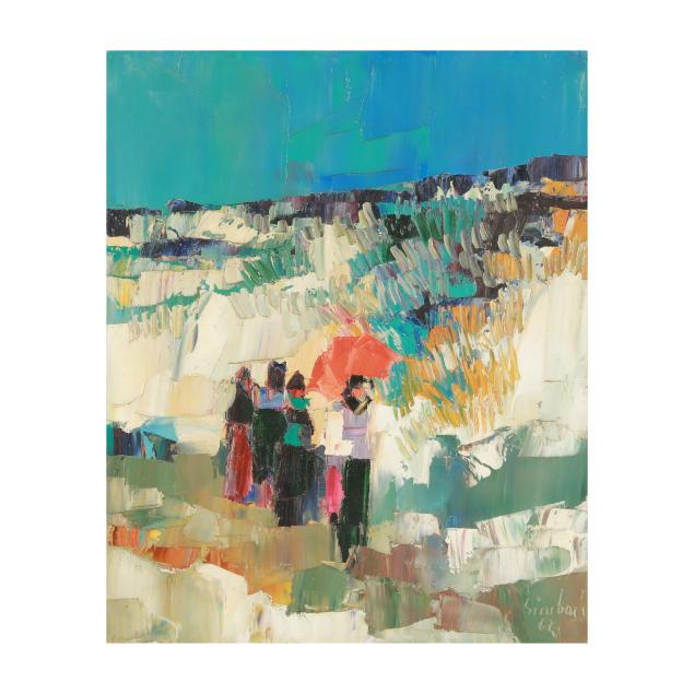 nicola-simbari-italian-1927-2012-the-red-umbrella