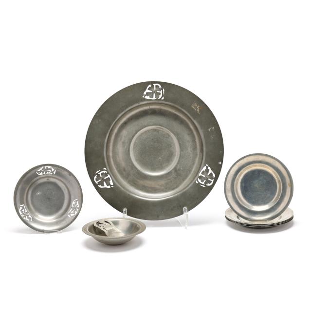 a-group-of-north-carolina-pewter-dishes-including-penland
