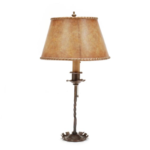 an-arts-and-crafts-candlestick-table-lamp-with-shade