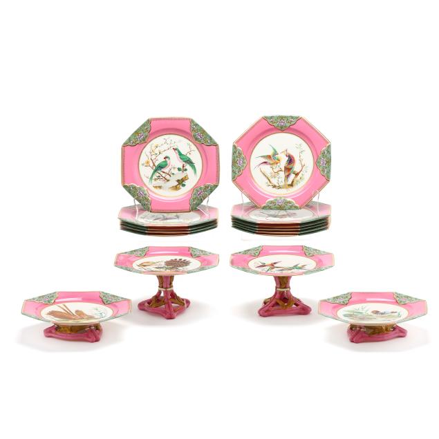 william-brownfield-and-son-15-octagonal-porcelain-dishes