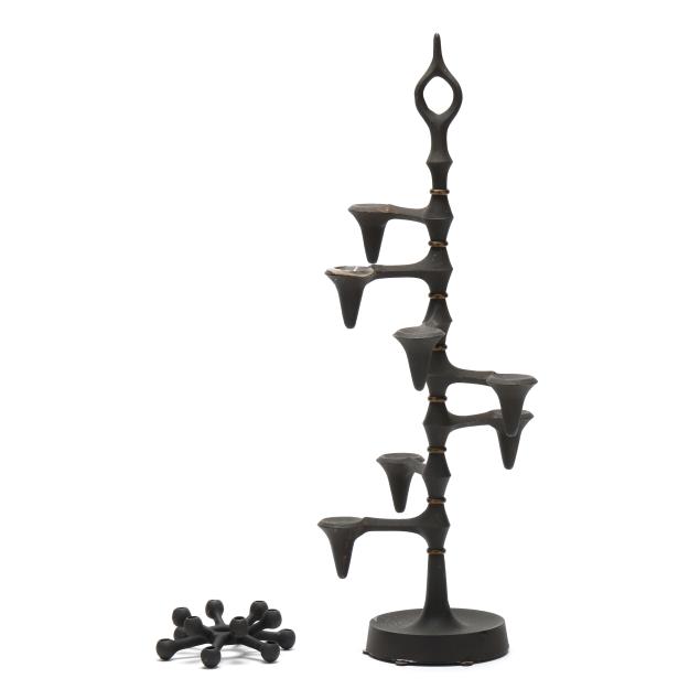 jen-quistgaard-for-dansk-two-modern-iron-candle-holders