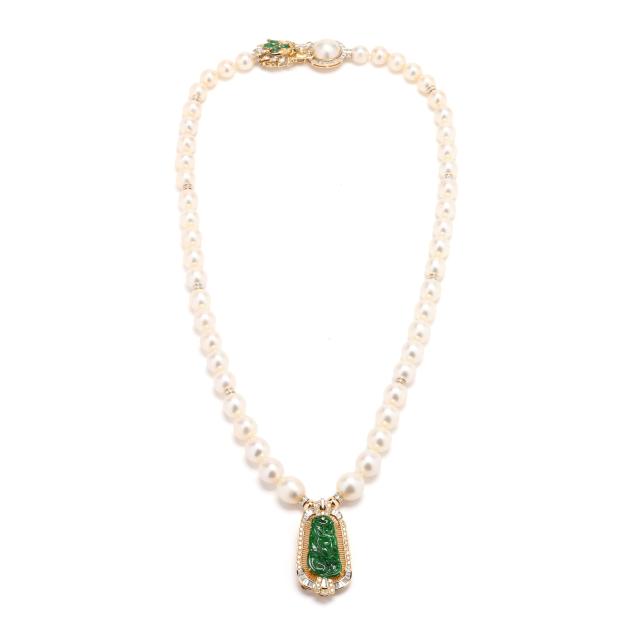 south-sea-pearl-necklace-with-gold-jadeite-jade-and-diamond-pendant-brooch-and-gem-set-dragon-clasp