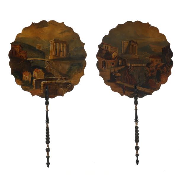 pair-of-victorian-papier-mache-face-screens