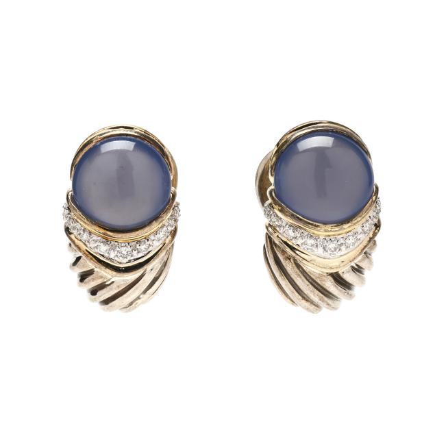 silver-gold-chalcedony-and-diamond-earrings-david-yurman