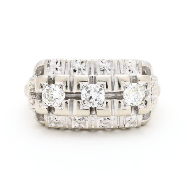 vintage-white-gold-three-stone-diamond-ring