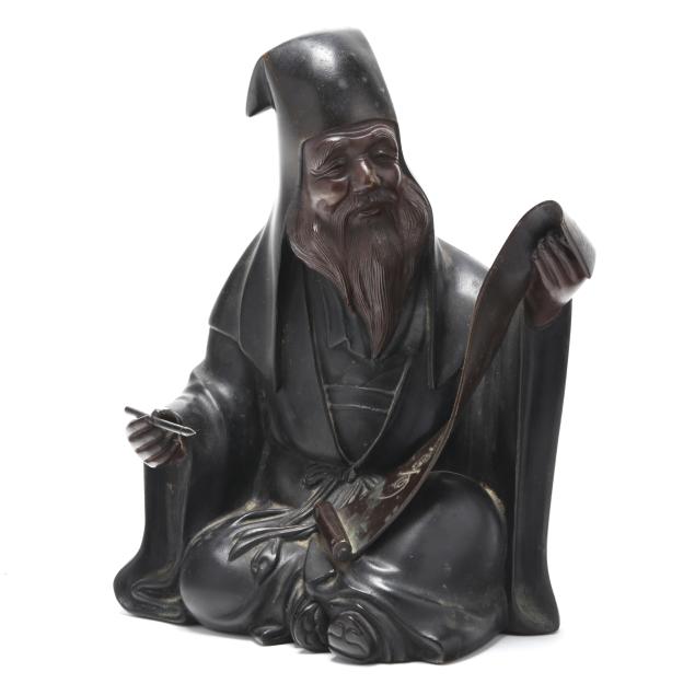 a-japanese-bronze-okimono-of-jurojin