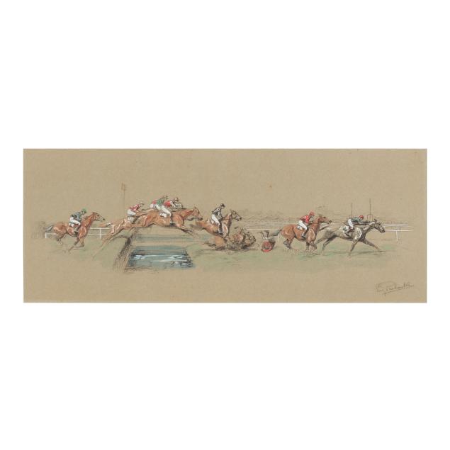 eugene-pechaubes-french-1890-1967-a-steeplechase