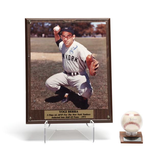 yogi-berra-signed-baseball-and-hall-of-fame-photo