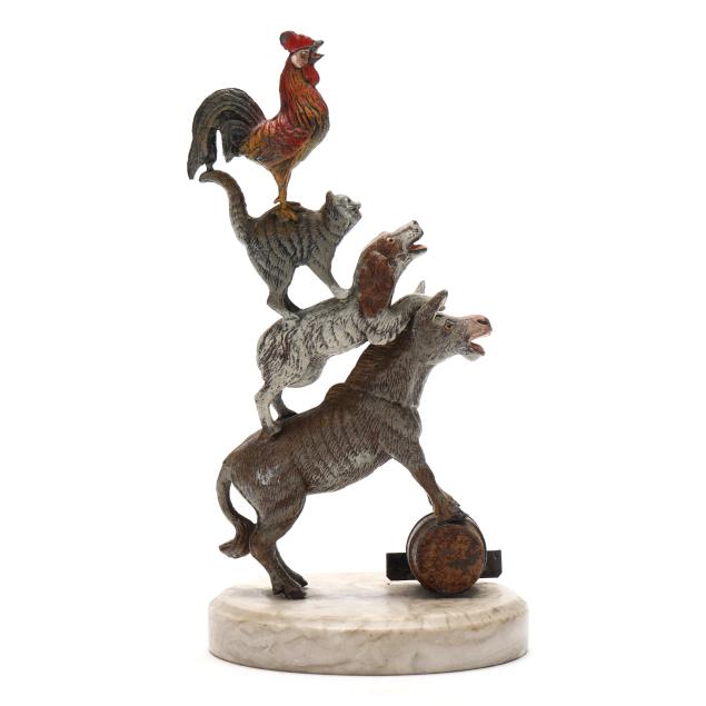 cold-painted-metal-sculpture-of-the-town-musicians-of-bremen