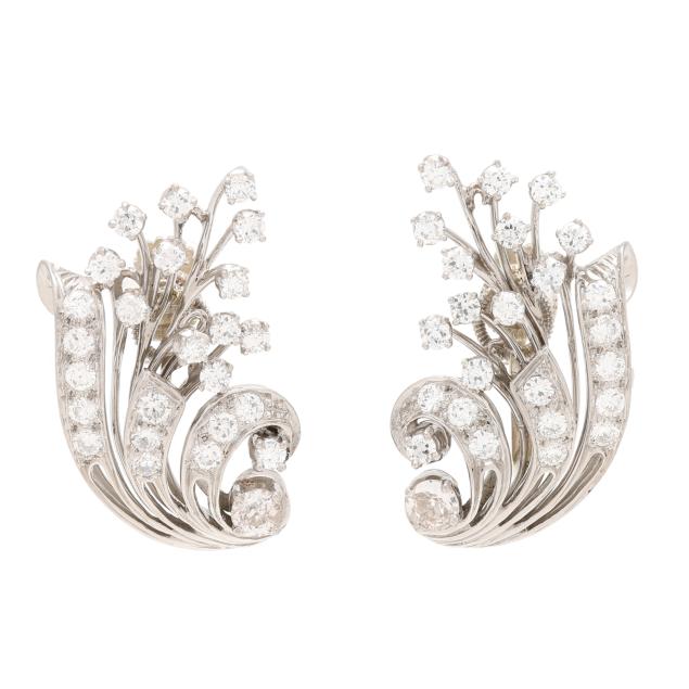 vintage-platinum-and-diamond-floral-spray-motif-earrings