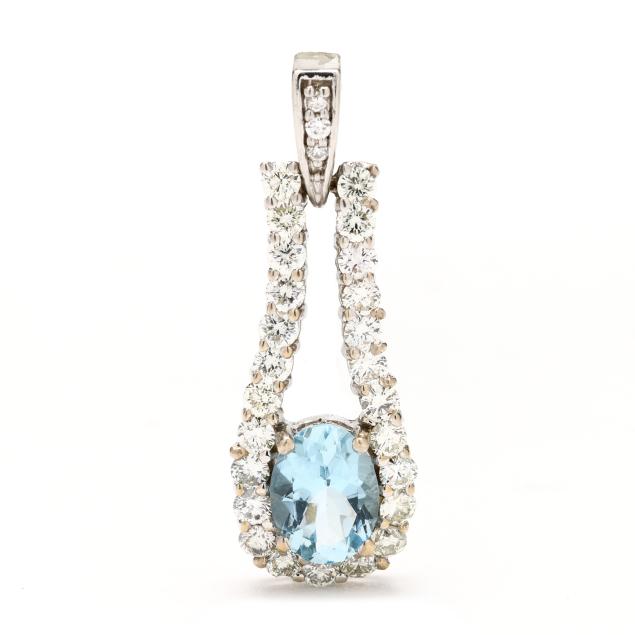 white-gold-aquamarine-and-diamond-pendant