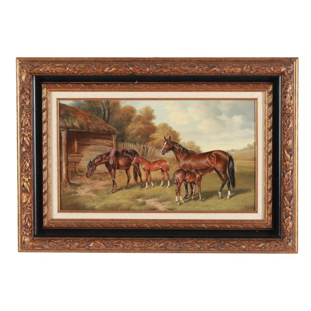 john-alfred-wheeler-sr-british-1821-1903-mares-and-foals-in-a-paddock