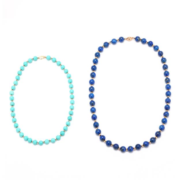 two-gold-and-beaded-necklaces