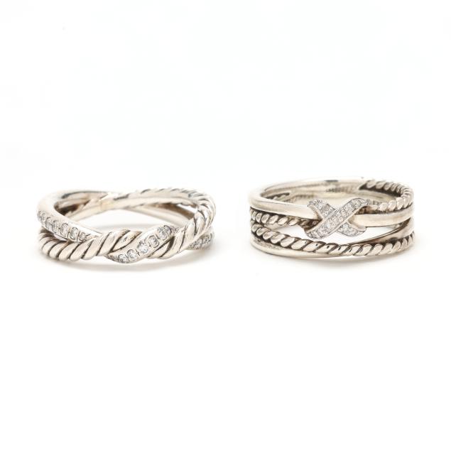 two-silver-and-diamond-rings-david-yurman