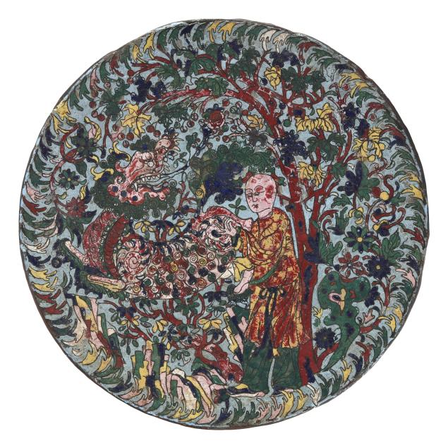 an-early-chinese-cloisonne-circular-plaque