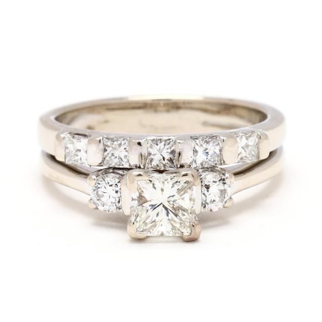 white-gold-and-diamond-ring-set