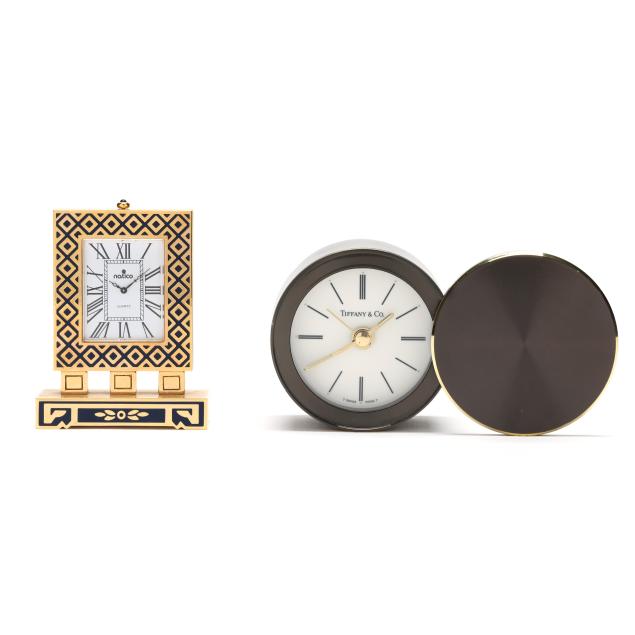 two-vintage-travel-alarm-clocks-including-tiffany-co