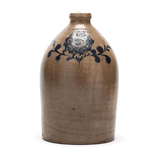 w-a-lewis-galesville-ny-two-gallon-cobalt-decorated-jug