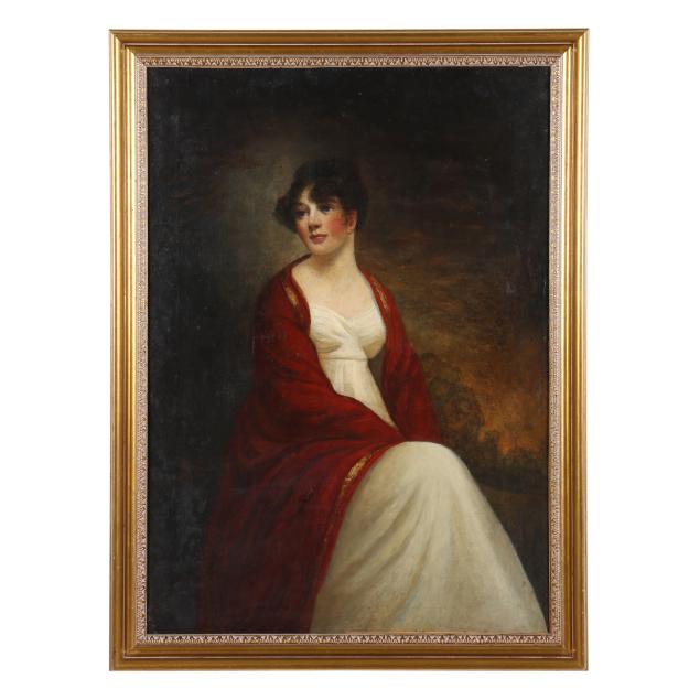 american-school-mid-19th-century-portrait-of-a-woman-in-red-shawl