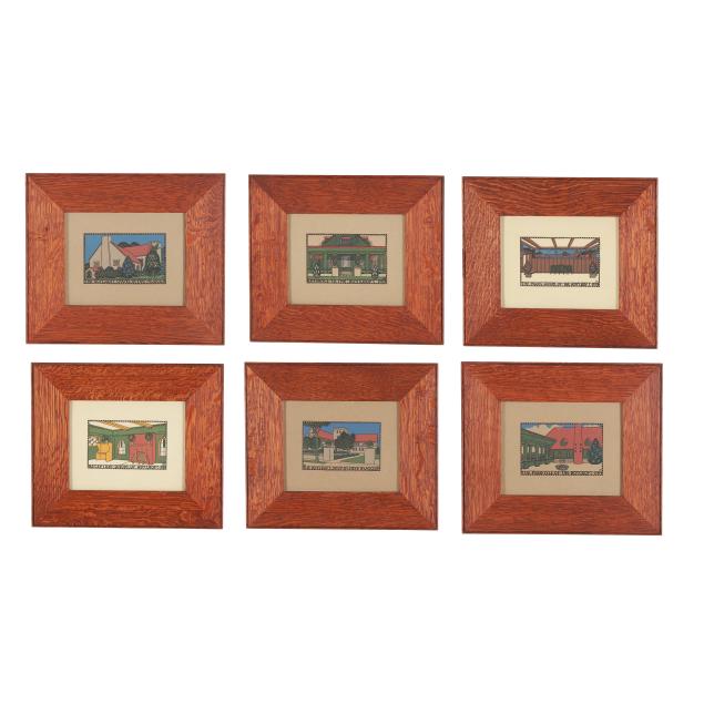 dard-hunter-american-1883-1966-six-roycroft-inn-scenes