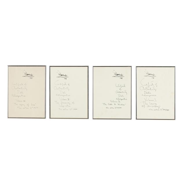 salvador-dali-spanish-1904-1989-four-hand-printed-certificates-for-the-i-retrospective-i-series