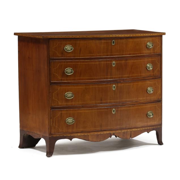 new-england-federal-inlaid-mahogany-bow-front-chest-of-drawers