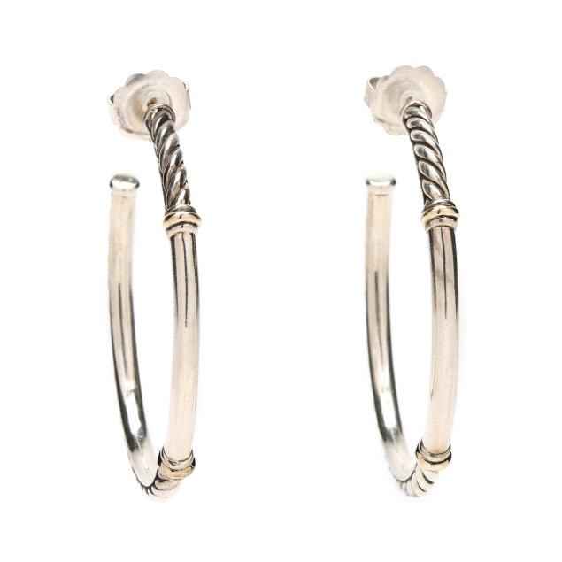 silver-and-gold-cable-hoop-earrings-david-yurman