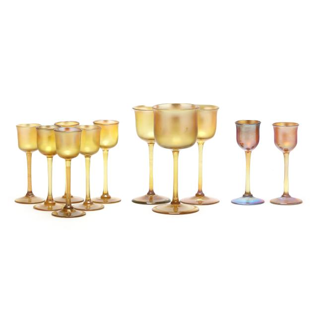 eleven-l-c-tiffany-favrile-glass-stems