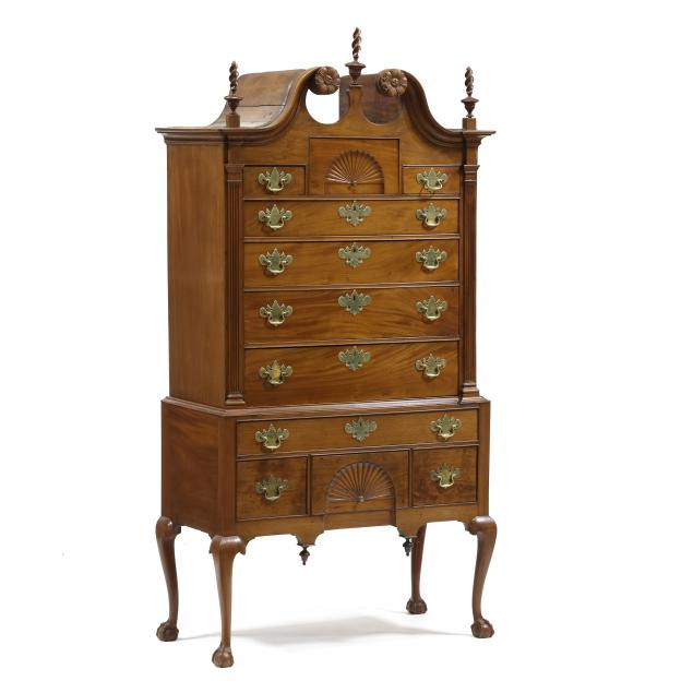 new-england-chippendale-bonnet-top-carved-mahogany-highboy