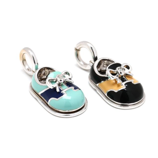 two-white-gold-and-enamel-saddle-shoe-charms-aaron-basha