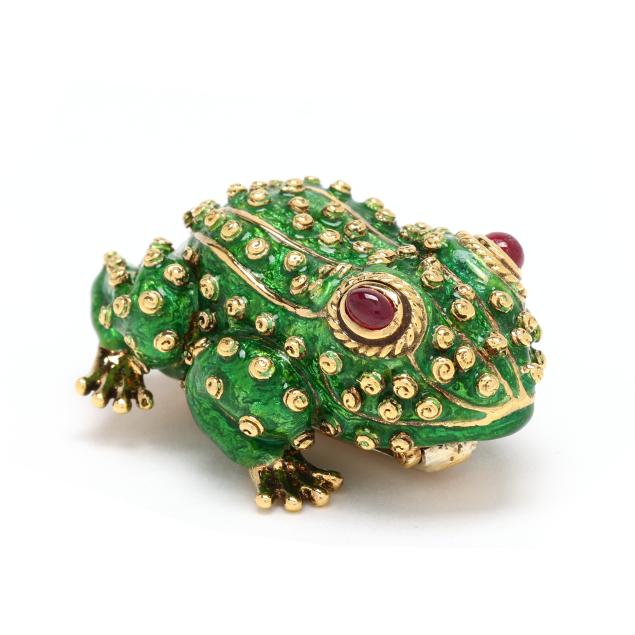gold-enamel-and-ruby-frog-brooch-david-webb