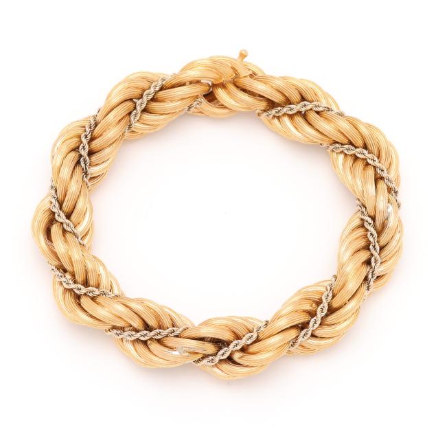 bi-color-gold-fancy-rope-twist-bracelet-unoaerre