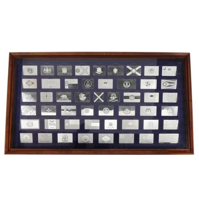 franklin-mint-i-official-flags-of-the-states-i-collection-of-50-sterling-silver-ingots