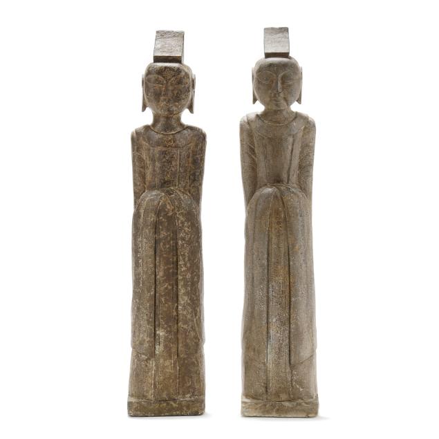 a-pair-of-stone-sculptures-of-chinese-officials