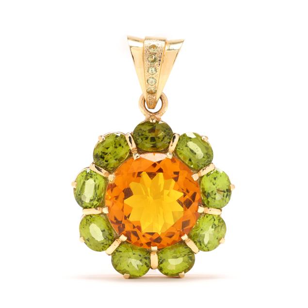 gold-citrine-and-peridot-flower-motif-pendant