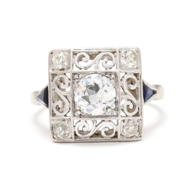 antique-platinum-diamond-and-sapphire-ring